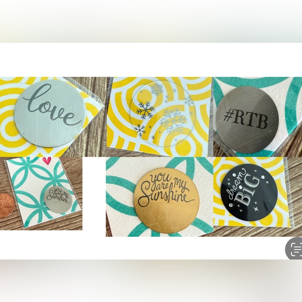 6 New Origami Owl Jewelry Living Locket Plates Love Snowflake Dream Sunshine